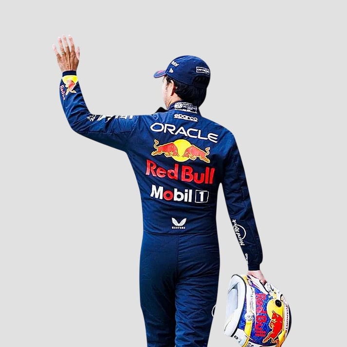 Black Racing Suit with Blue Stripes