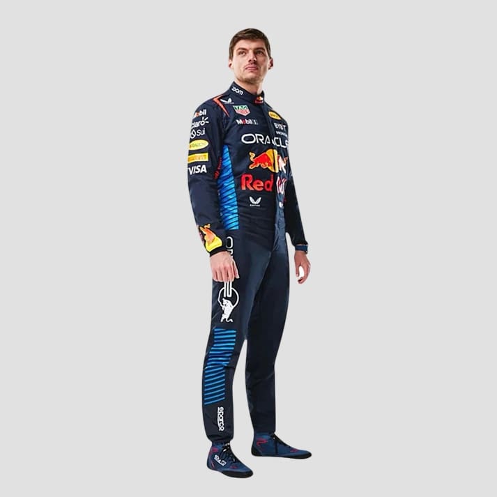 Black & Blue Performance Racing Suit Inspired by Pro Driver Style