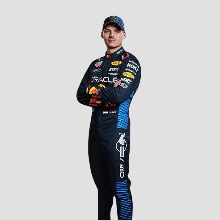 Black & Blue Performance Racing Suit Inspired by Pro Driver Style