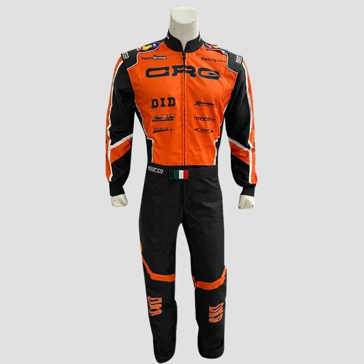 Black & Orange Pro Kart Racing Suit