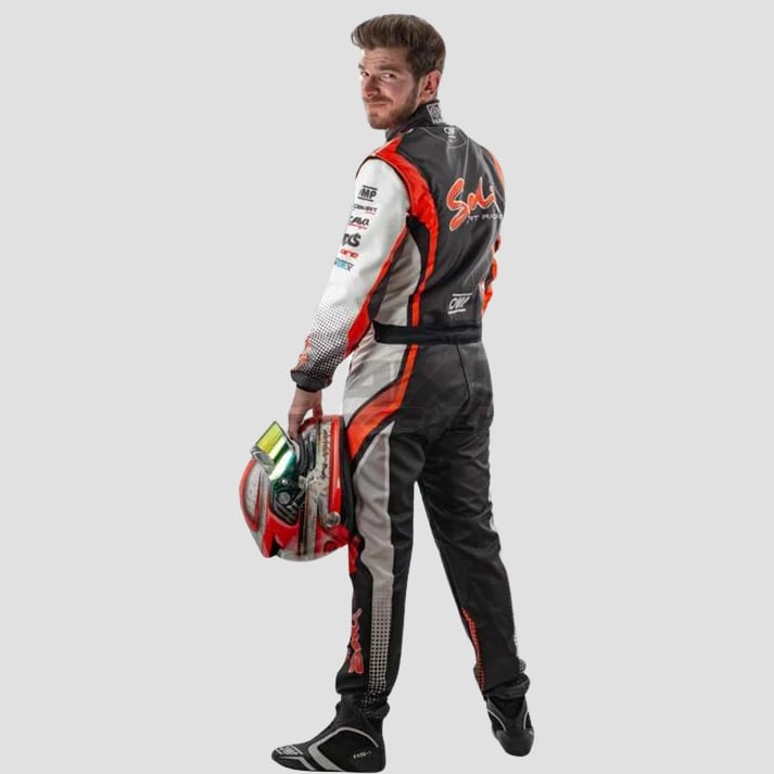 Black & Orange Pro Kart Racing Suit