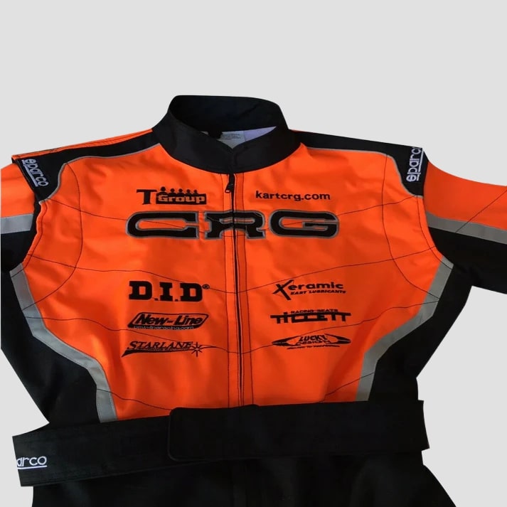 Black & Orange Pro Kart Racing Suit
