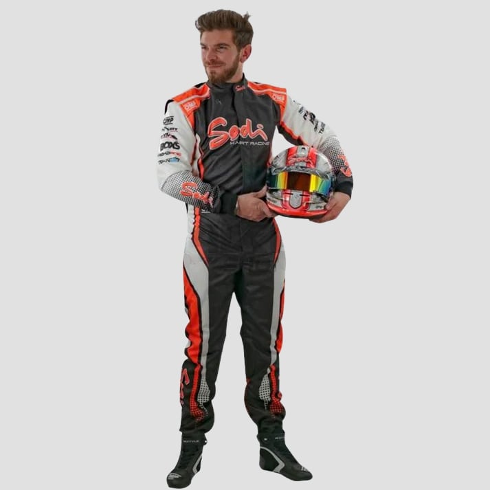 Black & Orange Pro Kart Racing Suit