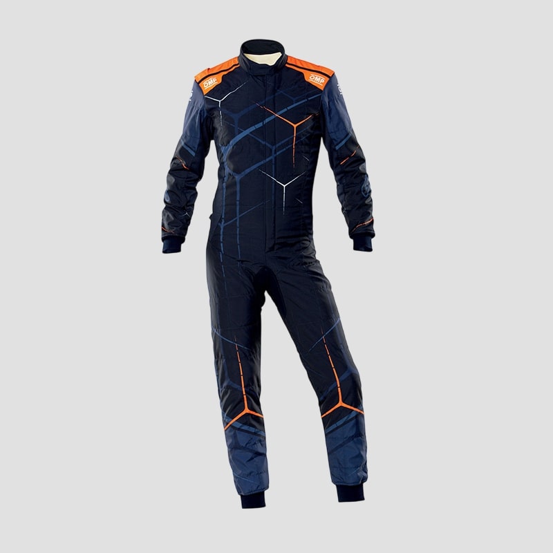 Blue & Orange Fully-Sublimated Kart Racing Suit