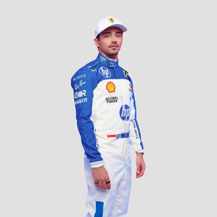 Blue & White Miami Style Racing Suit
