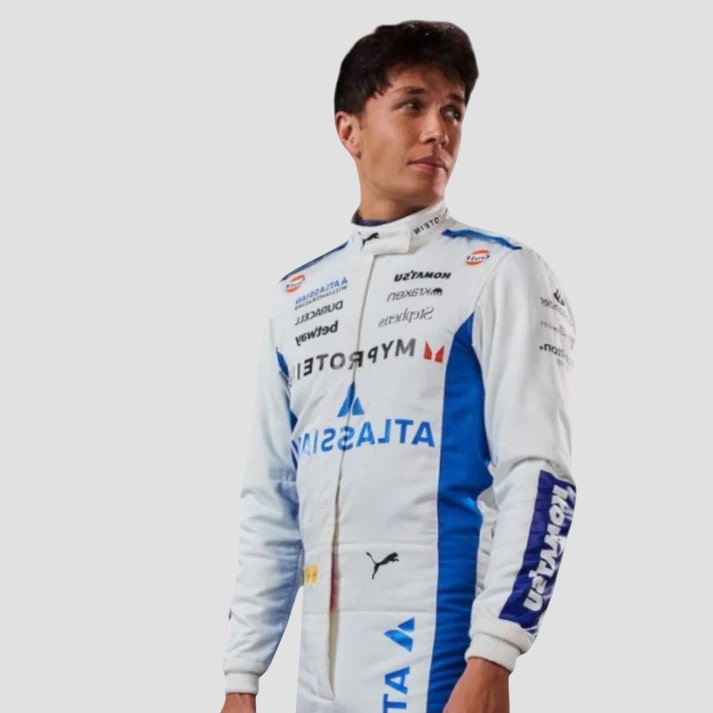 Blue & White Performance Racing Suit Inspired by Pro Driver Style