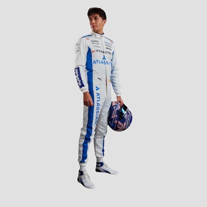 Blue & White Performance Racing Suit Inspired by Pro Driver Style