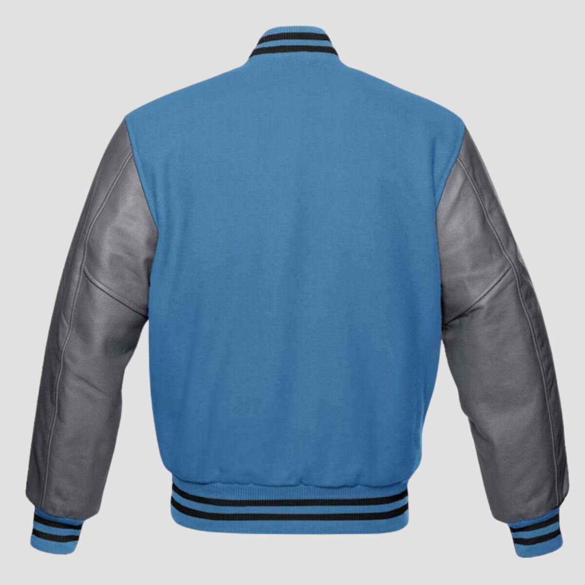 Men Blue and Grey Baseball Varsity Jacket