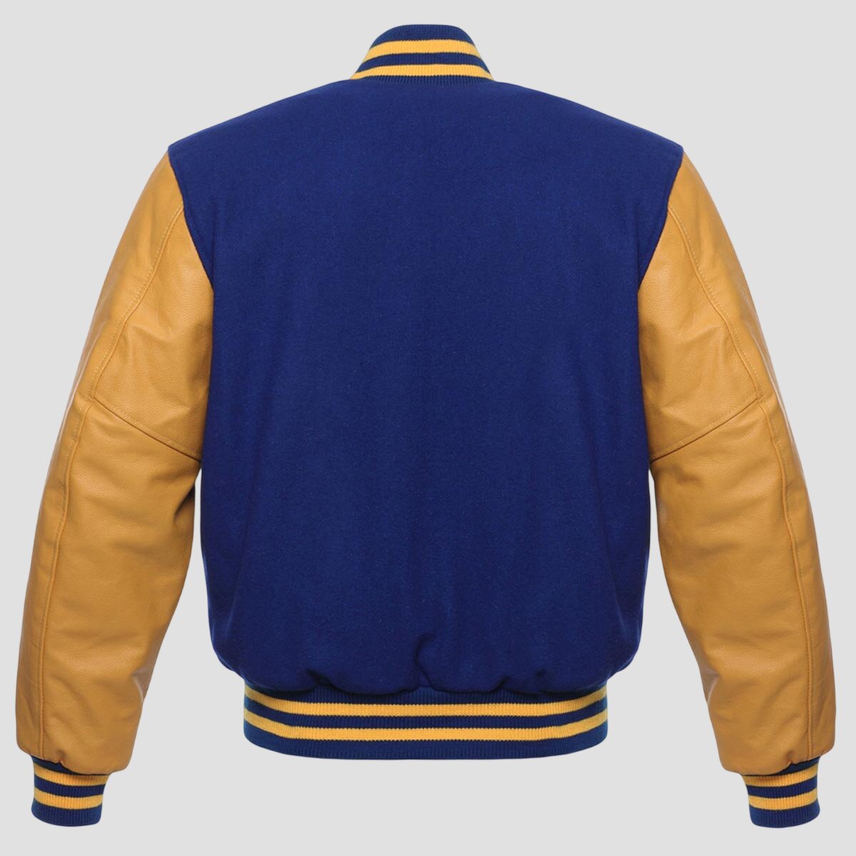 Men Blue and Yellow Hybrid Varsity Jacket