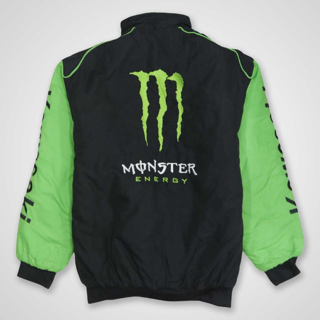 90’s Vintage Black and Green Racing Jacket 