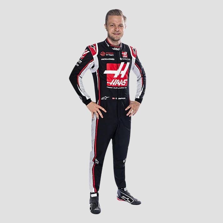 Kevin Magnussen Inspired Black & White Racing Suit