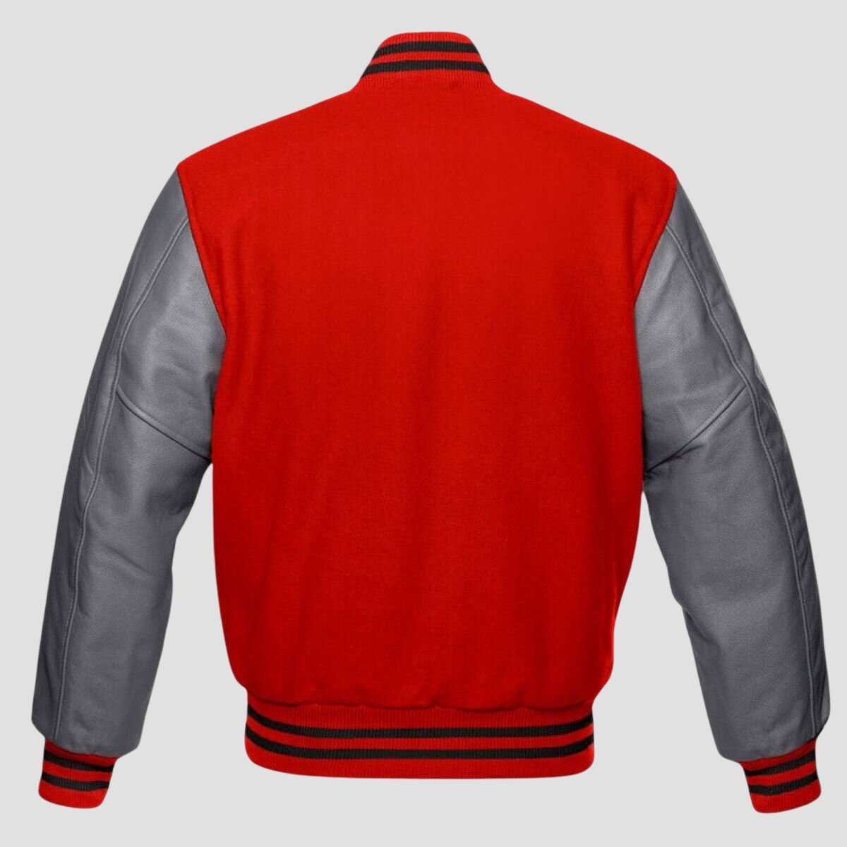 Men Red and Grey Baseball Varsity Jacket