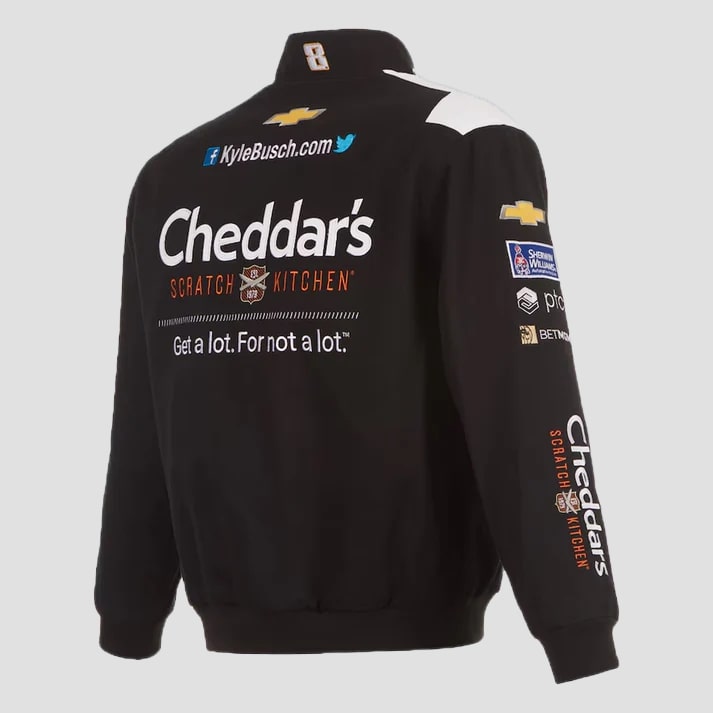 Men's Black Cotton Twill Racing Style Jacket