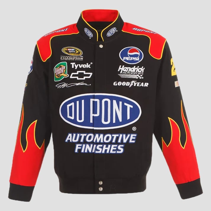 Men's Black Performance Twill Racing Style Jacket