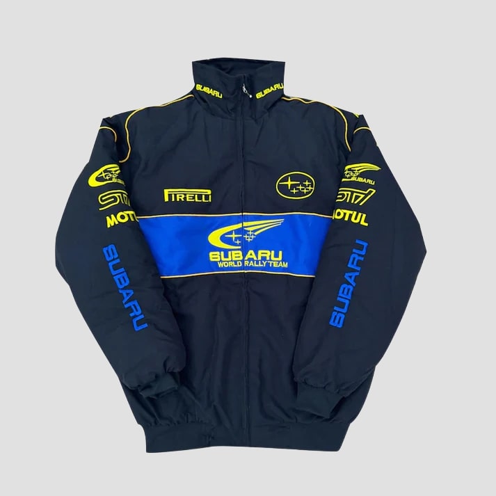 Men's Black & Blue Rally Style Racing Jacket