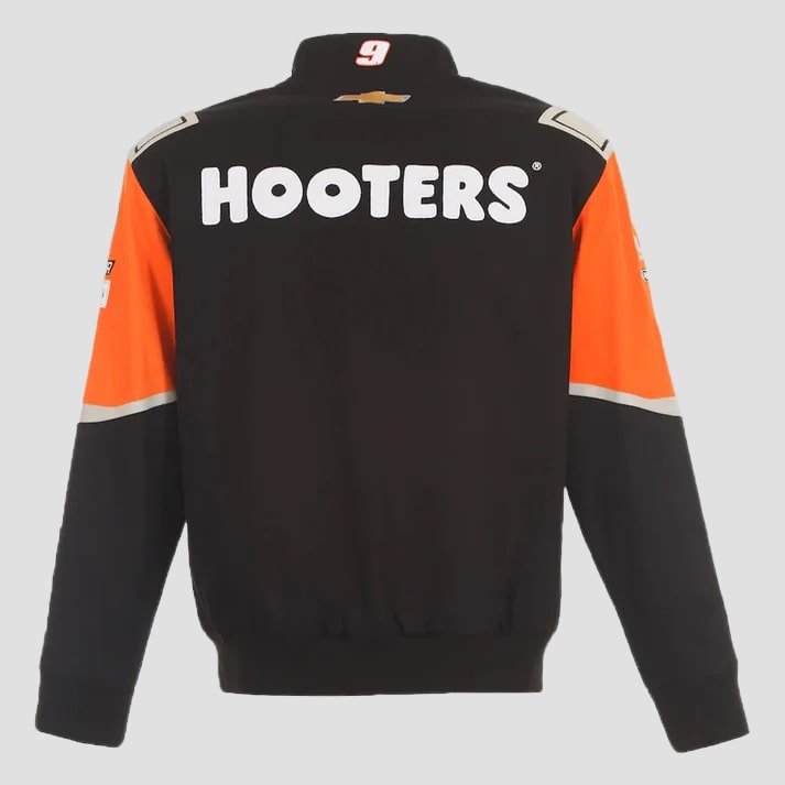 Men's Black & Orange Twill Racing Style Jacket