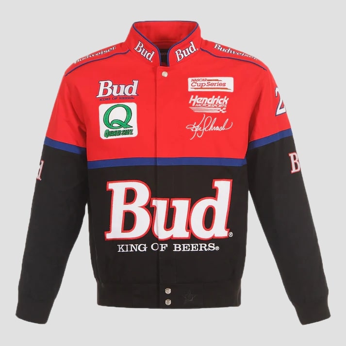 Men's Black & Red Twill Racing Style Jacket