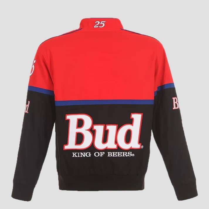 Men's Black & Red Twill Racing Style Jacket