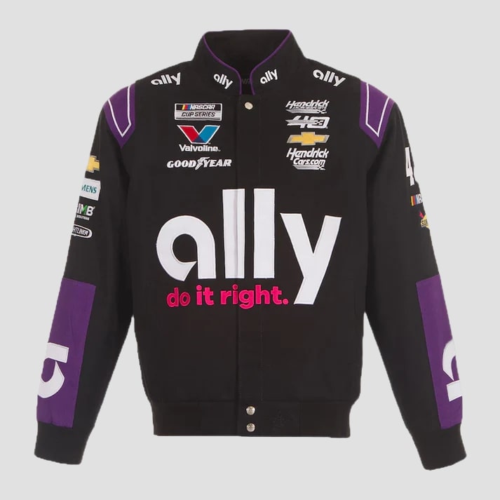 Men's Premium Black Performance Twill Racing Style Jacket