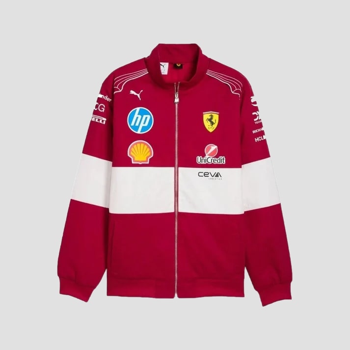 Men's Stylish Red & White Performance Racing Style Jacket