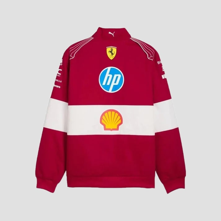 Men's Stylish Red & White Performance Racing Style Jacket