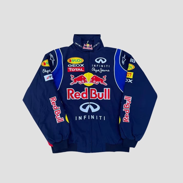 Men's Vintage Dark Blue Racing Style Jacket