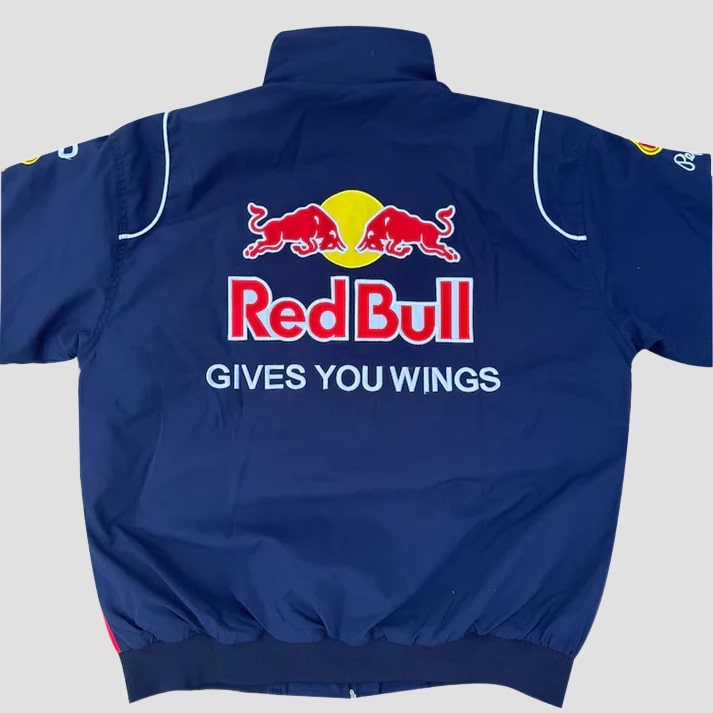 Men's Vintage Dark Blue Racing Style Jacket