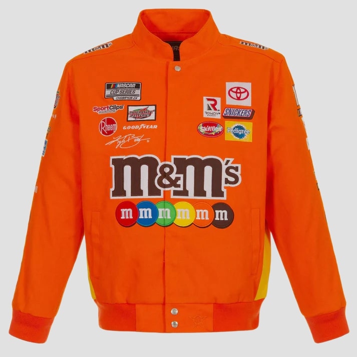 Orange Multicolor Twill Racing Jacket