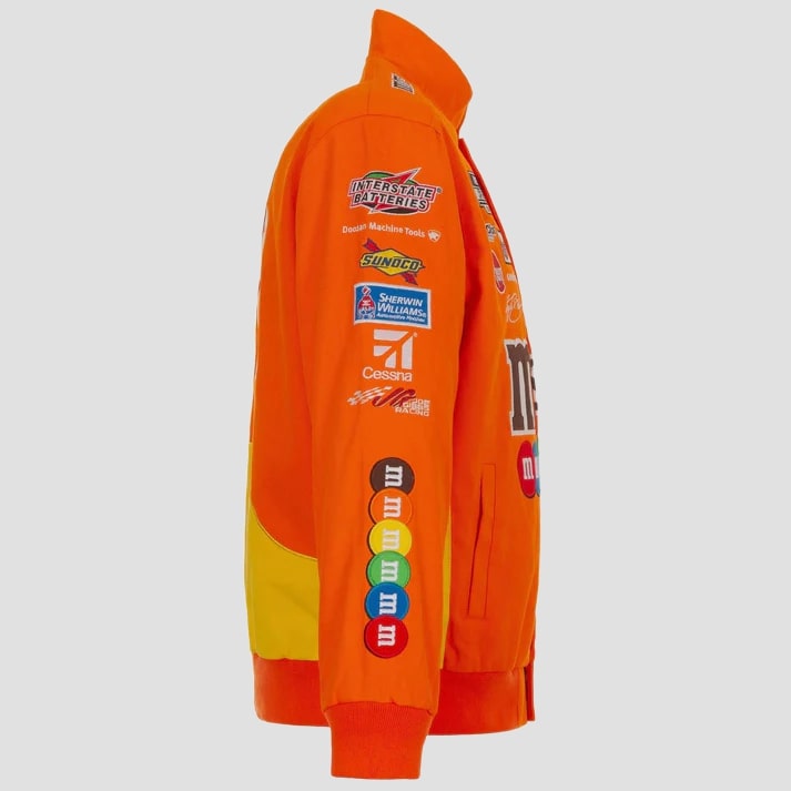 Orange Multicolor Twill Racing Jacket