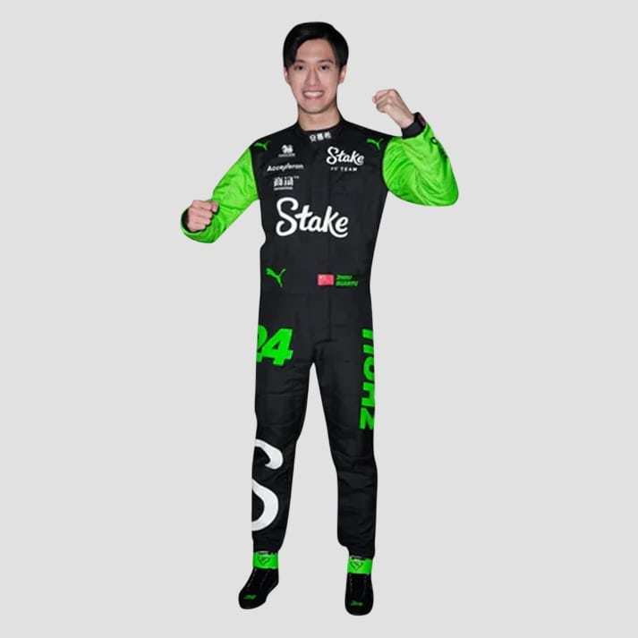 Stylish Black & Green Racing Suit