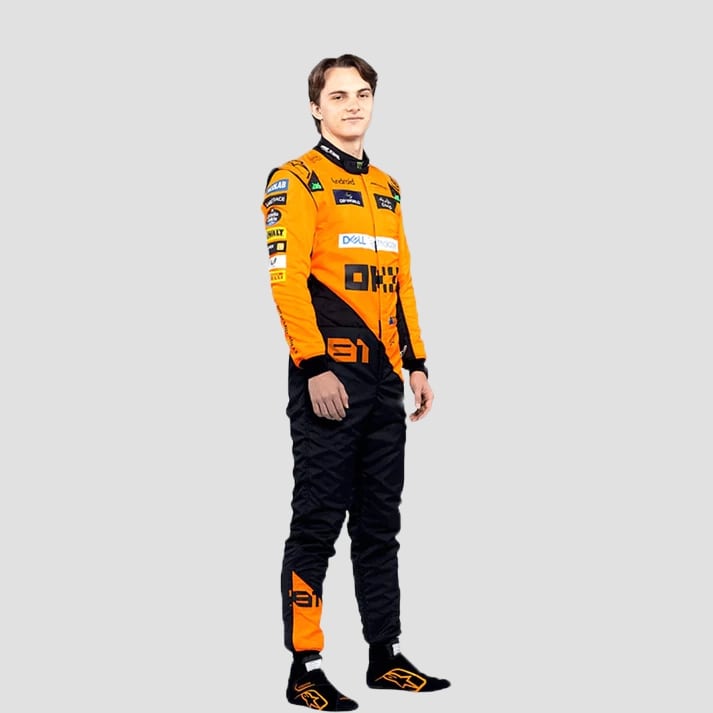 Stylish Black & Orange Performance Racing Suit