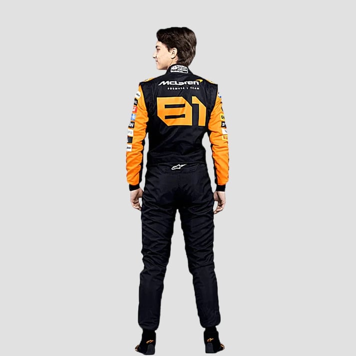 Stylish Black & Orange Performance Racing Suit
