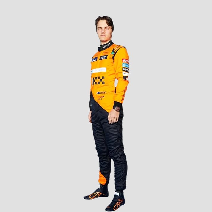 Stylish Black & Orange Performance Racing Suit