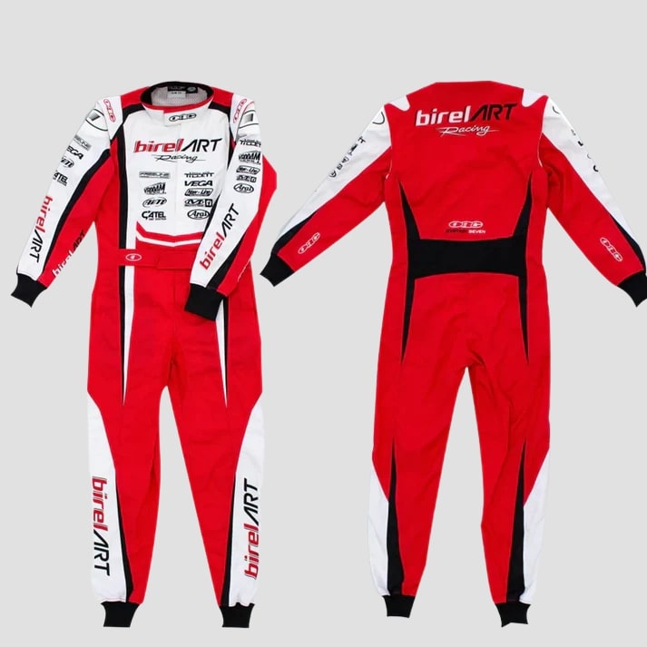 Stylish Red, White & Black Pro Kart Racing Suit