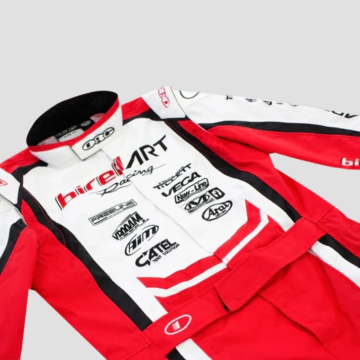 Stylish Red, White & Black Pro Kart Racing Suit