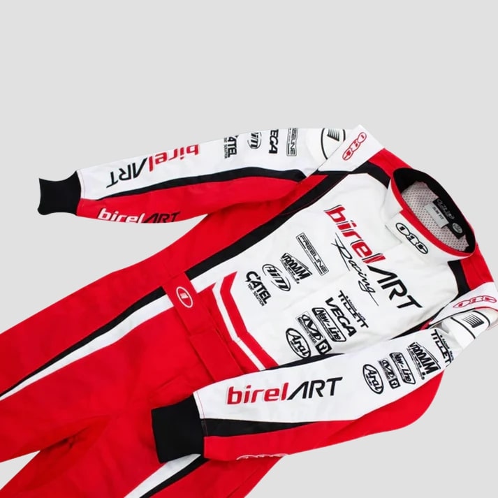 Stylish Red, White & Black Pro Kart Racing Suit