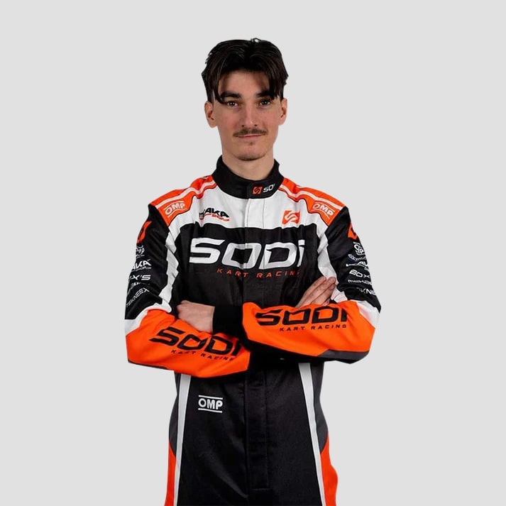 Timeless Black & Orange Kart Racing Suit