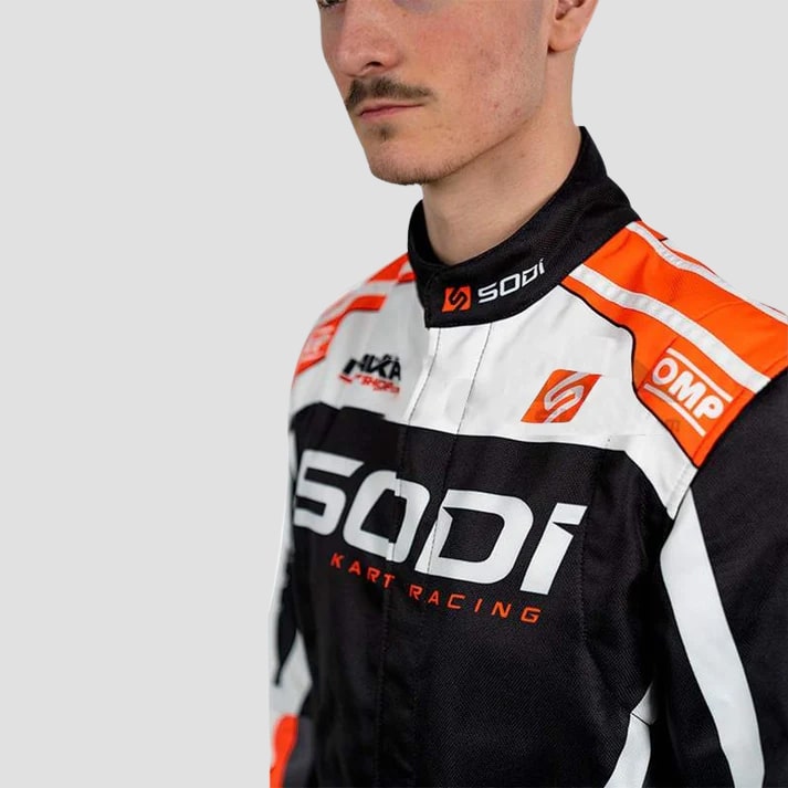 Timeless Black & Orange Kart Racing Suit