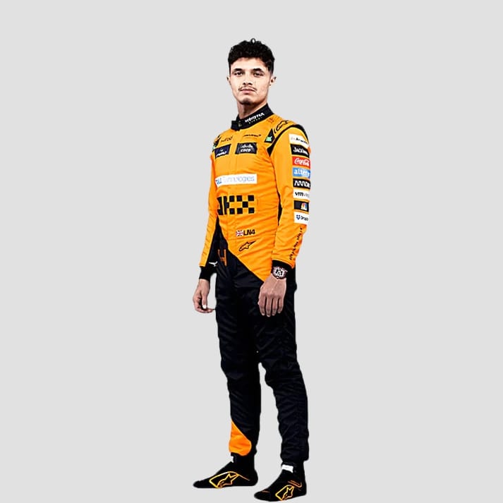 Trendy Black & Orange Motorsport Racing Suit