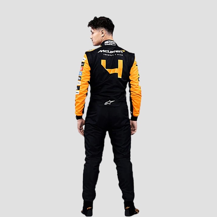 Trendy Black & Orange Motorsport Racing Suit