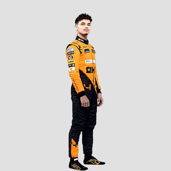 Trendy Black & Orange Motorsport Racing Suit