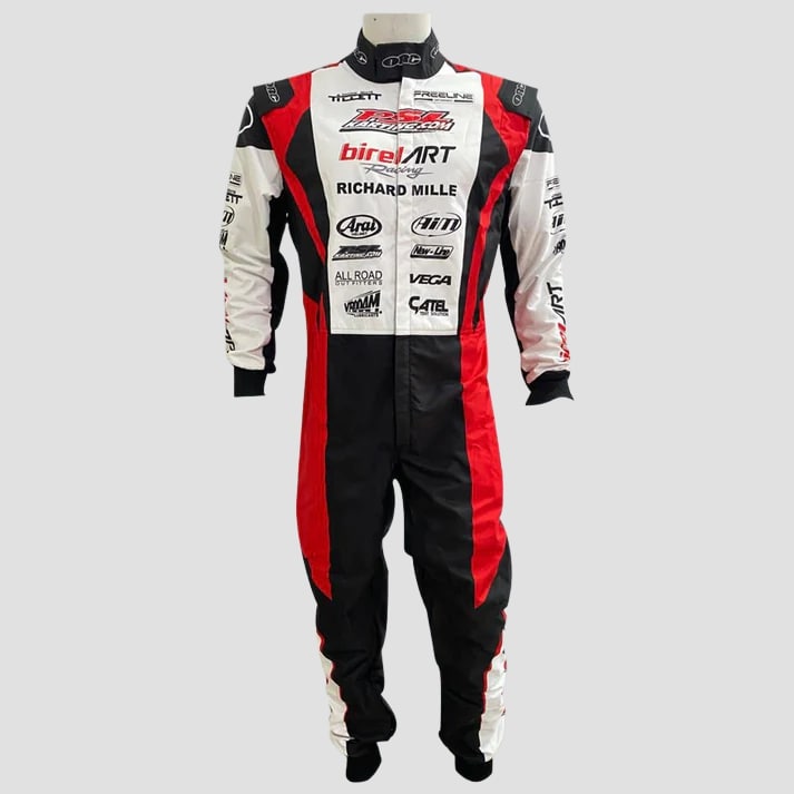 Trendy Red, White & Black Pro Kart Racing Suit