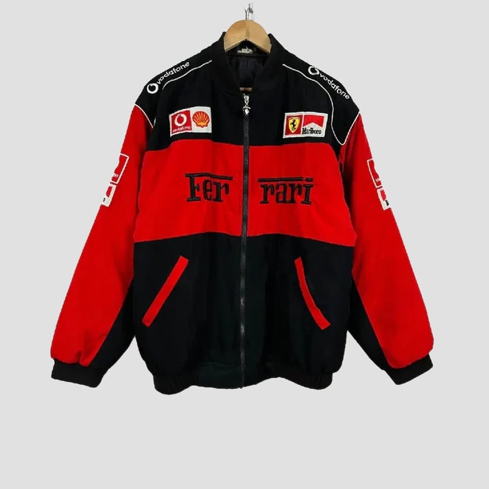 Vintage 1996 Black & Red Classic Motorsport Racing Jacket