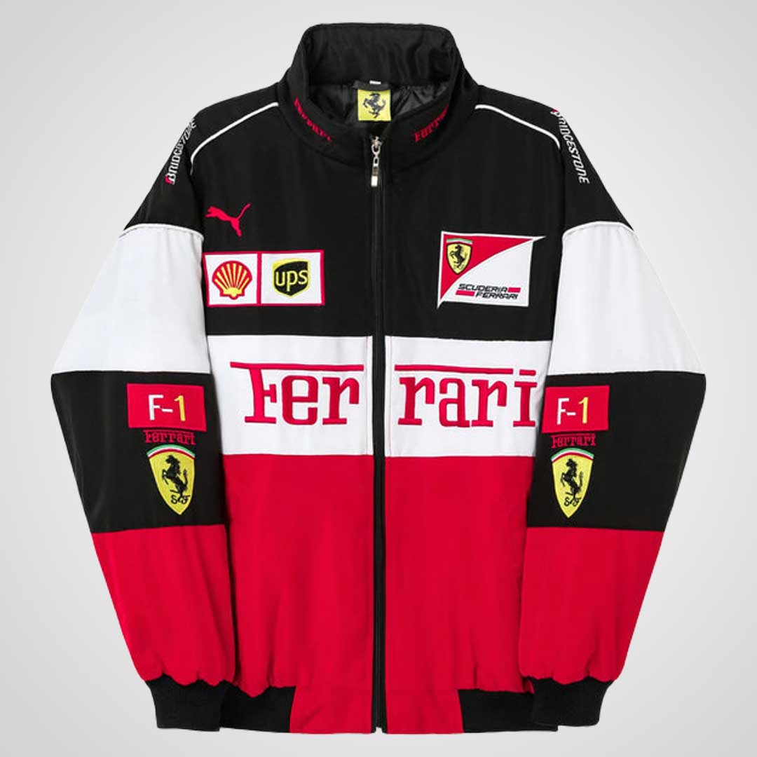 Red, White & Black Italian Vintage Racing Jacket