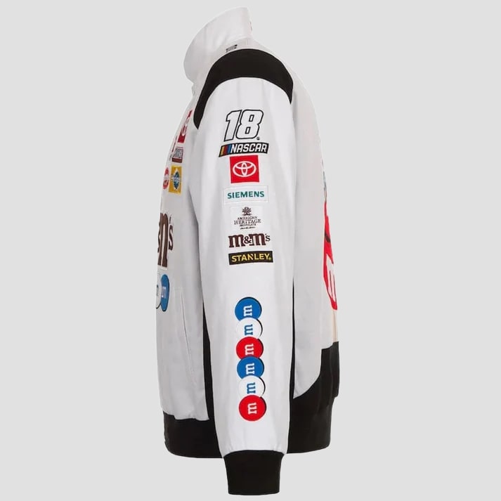 White Multicolor Twill Racing Fan Jacket