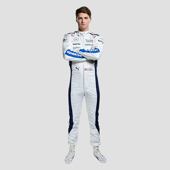 White Performance Racing Suit Inspired by Pro Driver Style