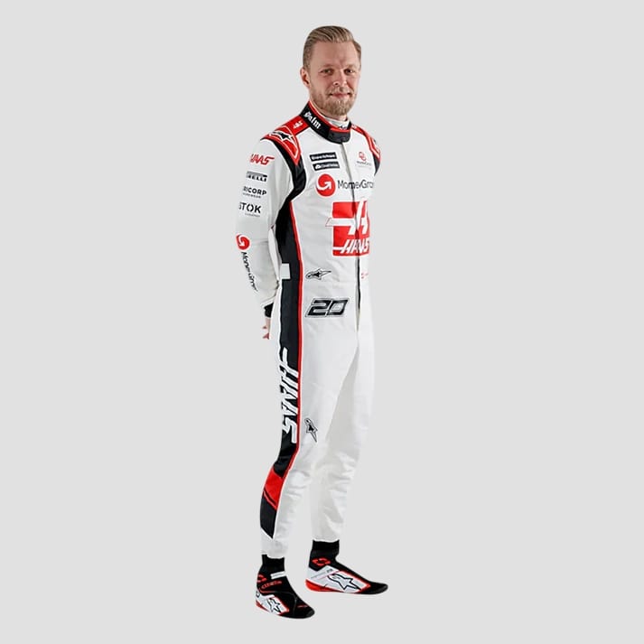 White, Black and Red Performance Racing Suit