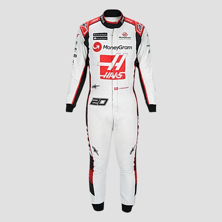 White, Black and Red Performance Racing Suit