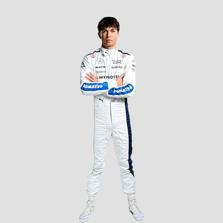 White & Blue Elite Motorsport Racing Suit