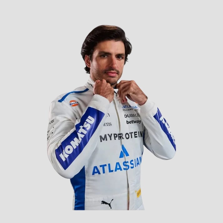 White & Blue Performance Racing Suit Inspired by Pro Driver Style
